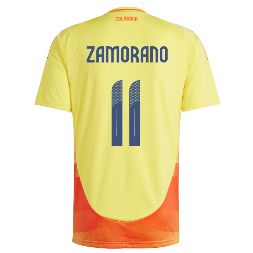 Kids Football Colombia Mariana Zamorano #11 Yellow Home Jersey 24-26 T-Shirt