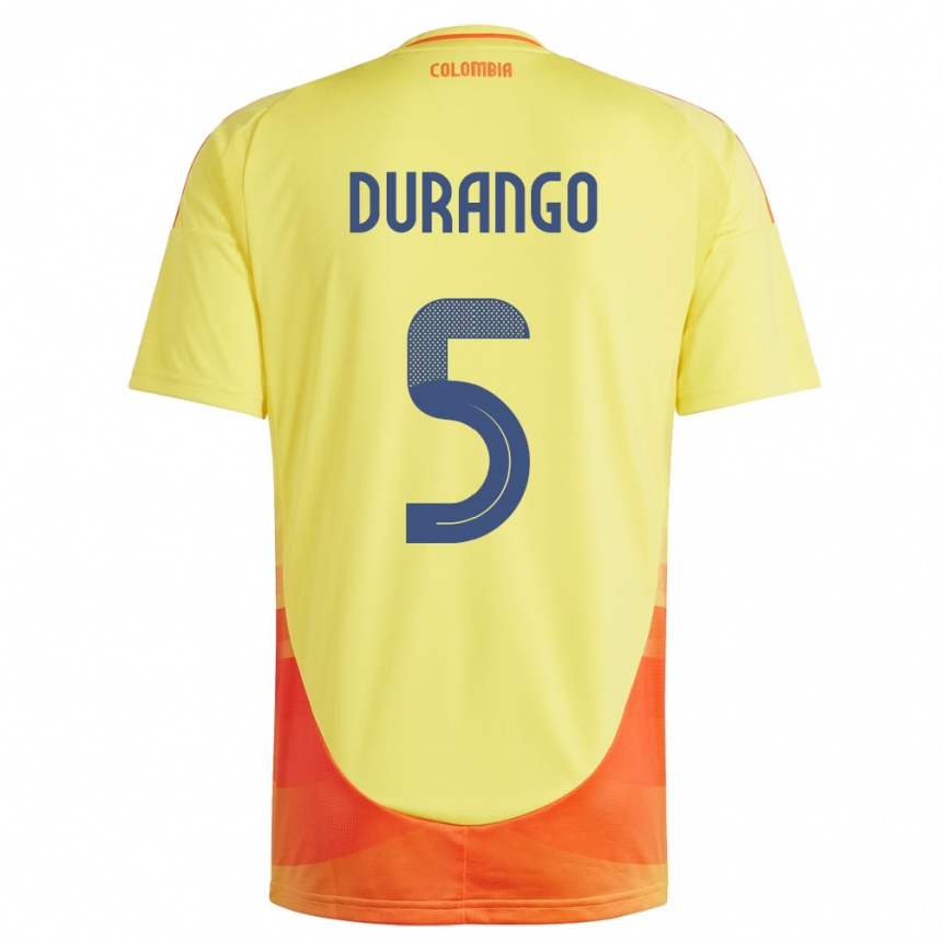 Kids Football Colombia Lorena Durango #5 Yellow Home Jersey 24-26 T-Shirt