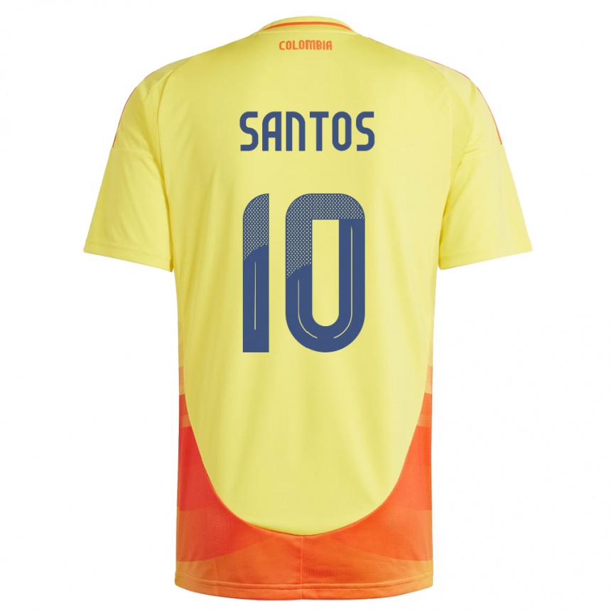 Kids Football Colombia Leicy Santos #10 Yellow Home Jersey 24-26 T-Shirt