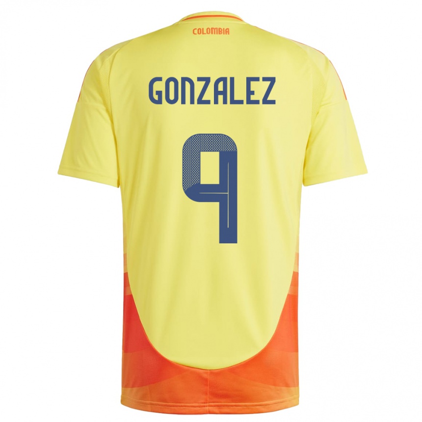 Kids Football Colombia Manuela González #9 Yellow Home Jersey 24-26 T-Shirt