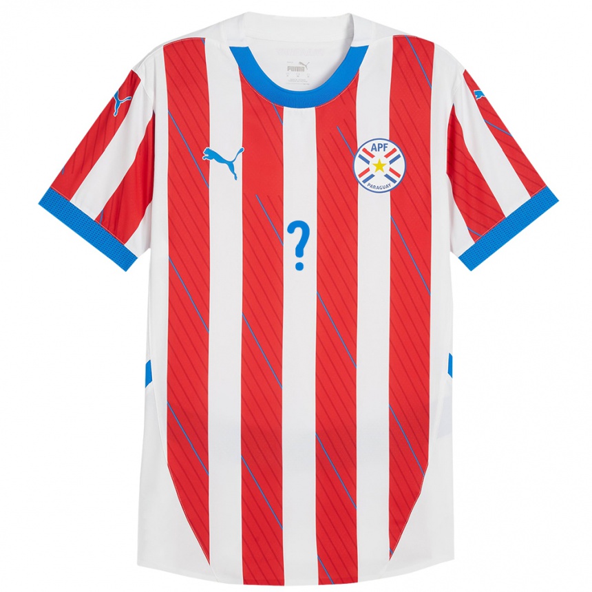 Kids Football Paraguay Orlando Colmán #0 White Red Home Jersey 24-26 T-Shirt