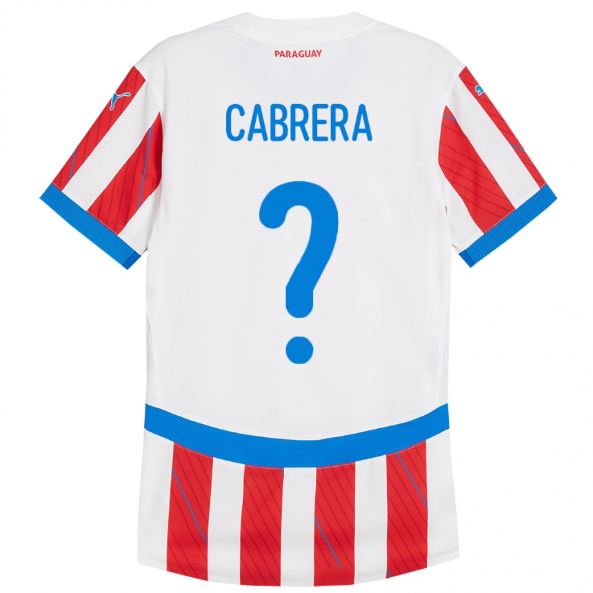 Kids Football Paraguay Ivan Cabrera #0 White Red Home Jersey 24-26 T-Shirt