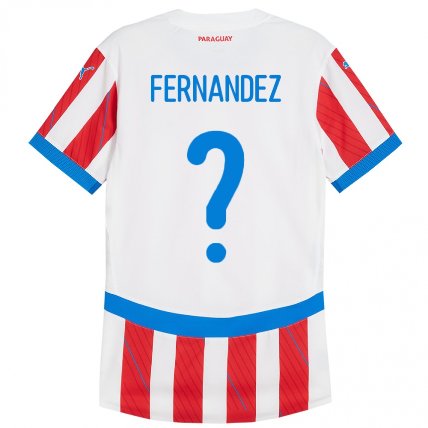 Kids Football Paraguay Diego Fernández #0 White Red Home Jersey 24-26 T-Shirt