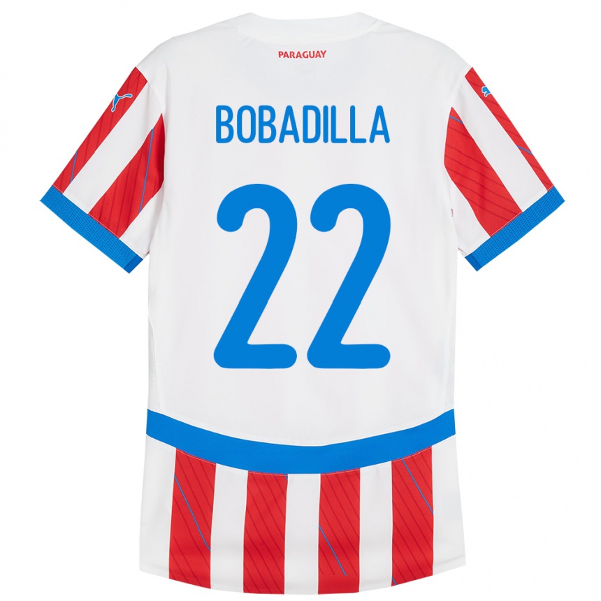 Kids Football Paraguay Dylan Bobadilla #22 White Red Home Jersey 24-26 T-Shirt