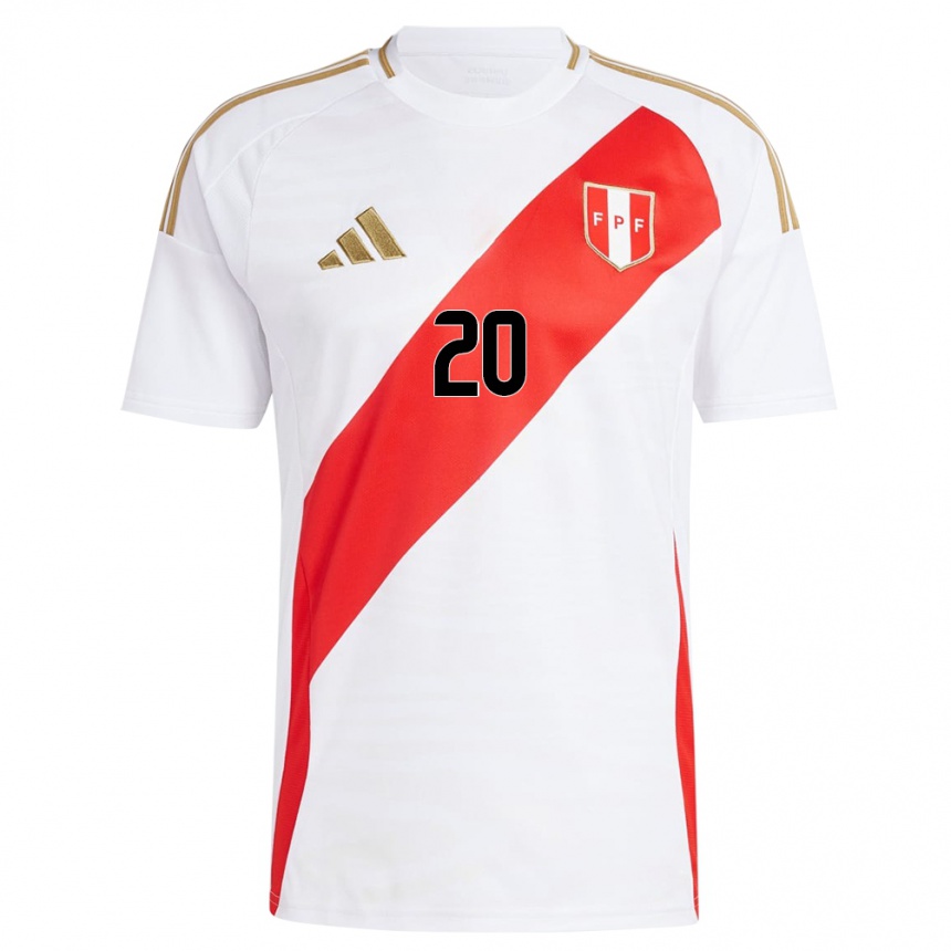 Kids Football Peru Azucena Daga #20 White Home Jersey 24-26 T-Shirt