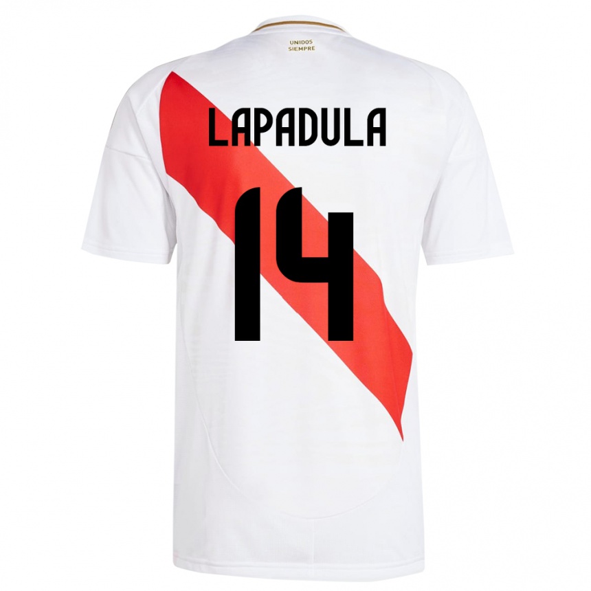 Kids Football Peru Gianluca Lapadula #14 White Home Jersey 24-26 T-Shirt