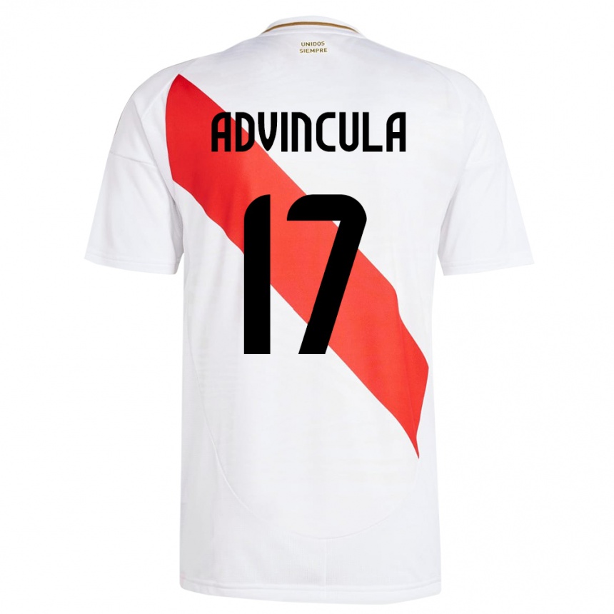 Kids Football Peru Luis Advíncula #17 White Home Jersey 24-26 T-Shirt