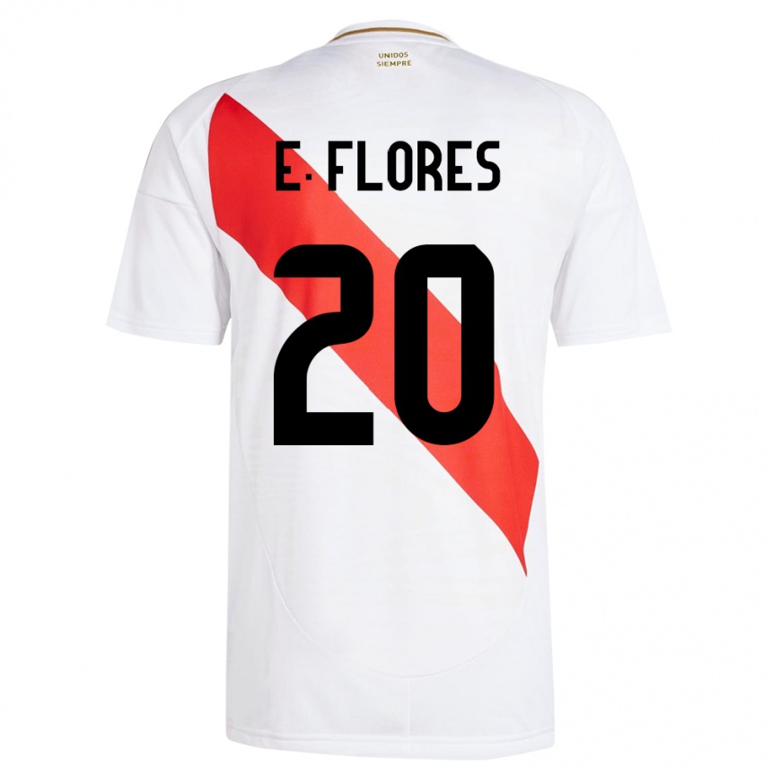 Kids Football Peru Edison Flores #20 White Home Jersey 24-26 T-Shirt