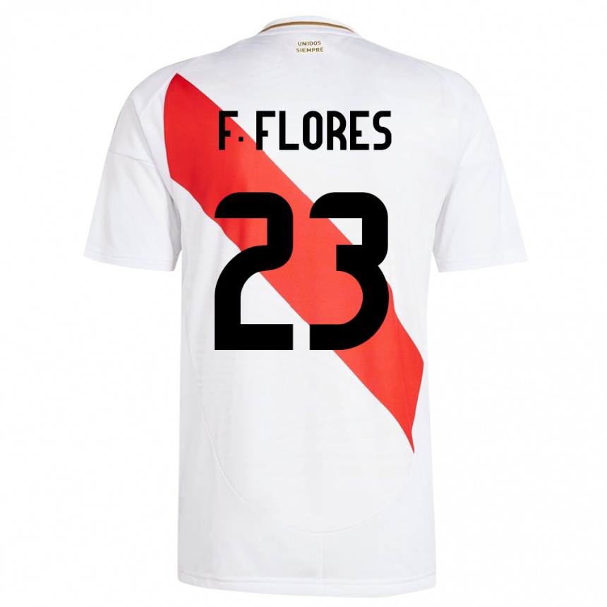 Kids Football Peru Franchesco Flores #23 White Home Jersey 24-26 T-Shirt