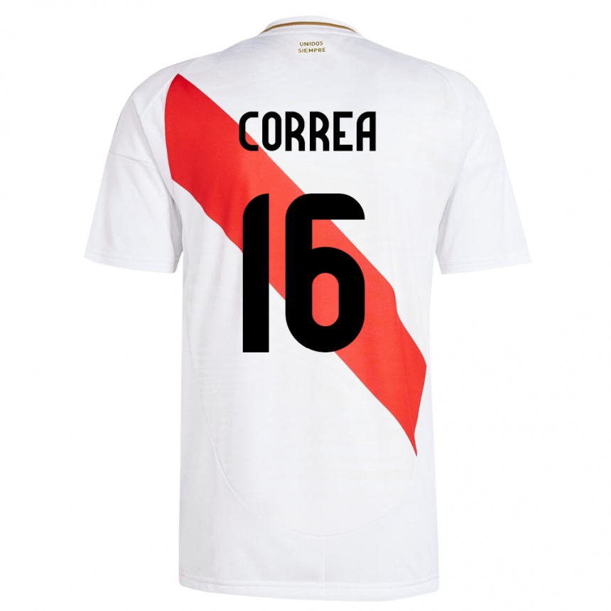 Kids Football Peru Eslyn Correa #16 White Home Jersey 24-26 T-Shirt