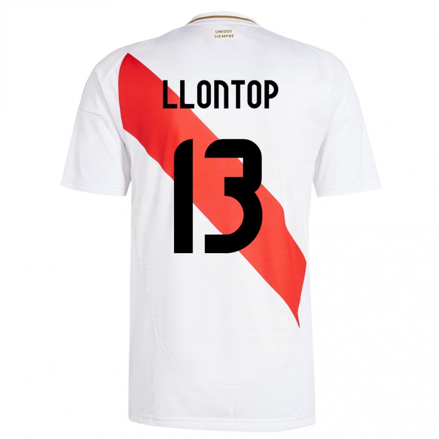 Kids Football Peru Mathías Llontop #13 White Home Jersey 24-26 T-Shirt