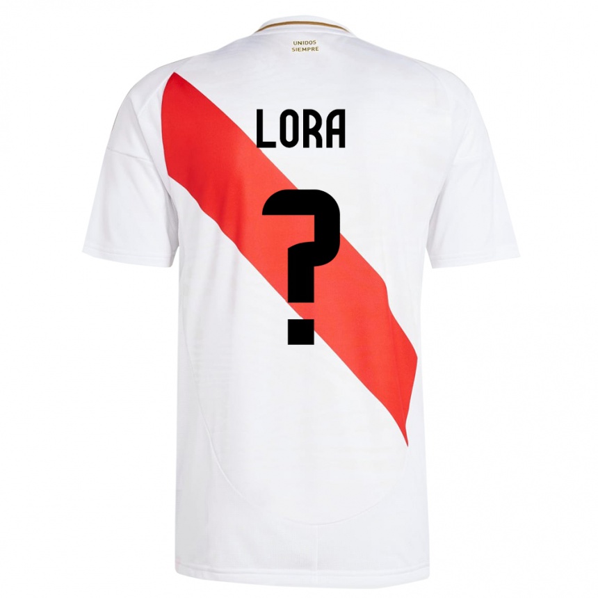 Kids Football Peru Fabrizio Lora #0 White Home Jersey 24-26 T-Shirt