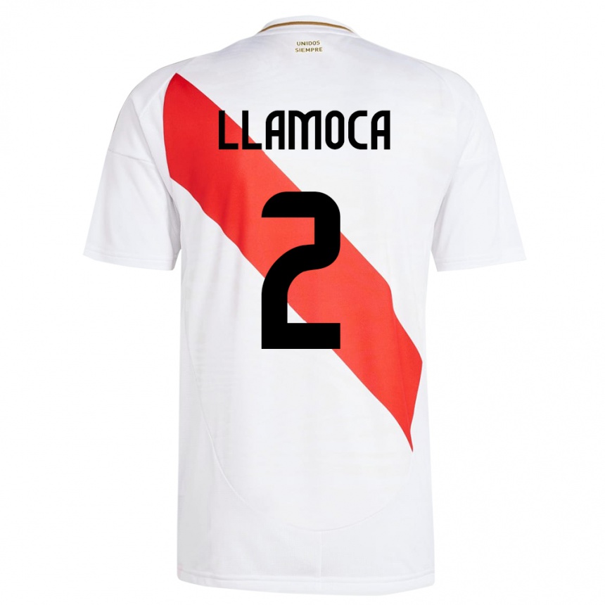 Kids Football Peru Braelynn Llamoca #2 White Home Jersey 24-26 T-Shirt