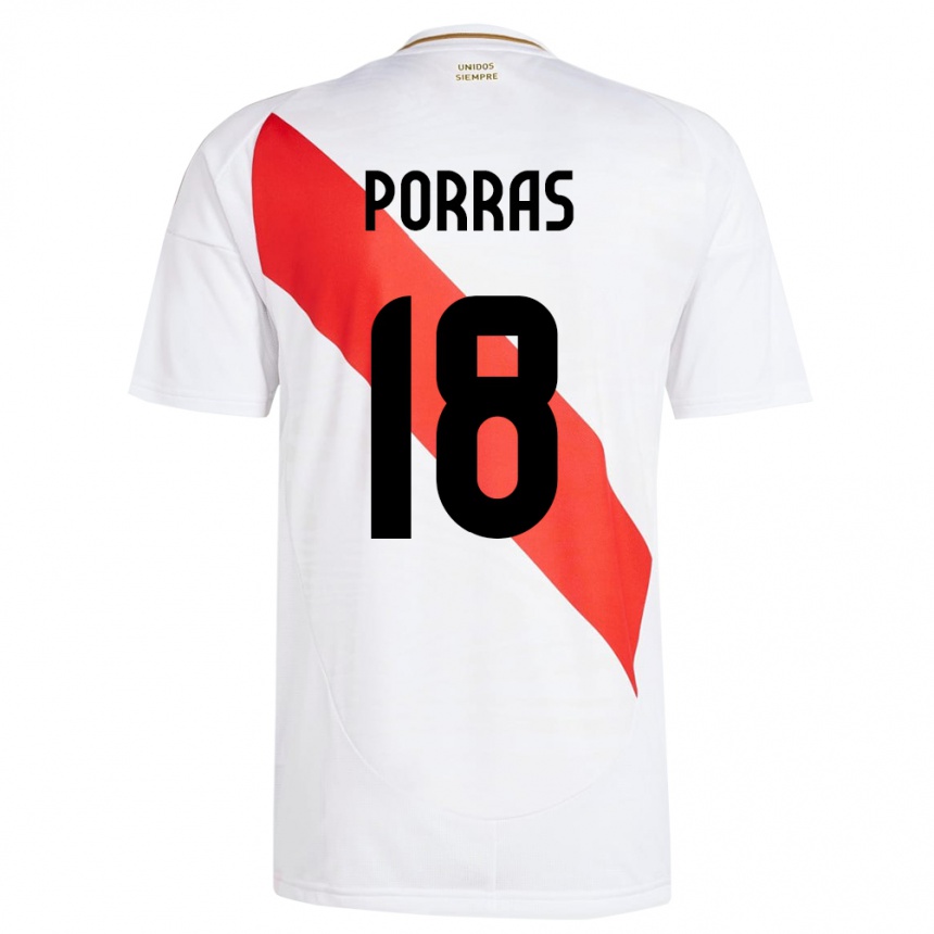 Kids Football Peru Sashenka Porras #18 White Home Jersey 24-26 T-Shirt