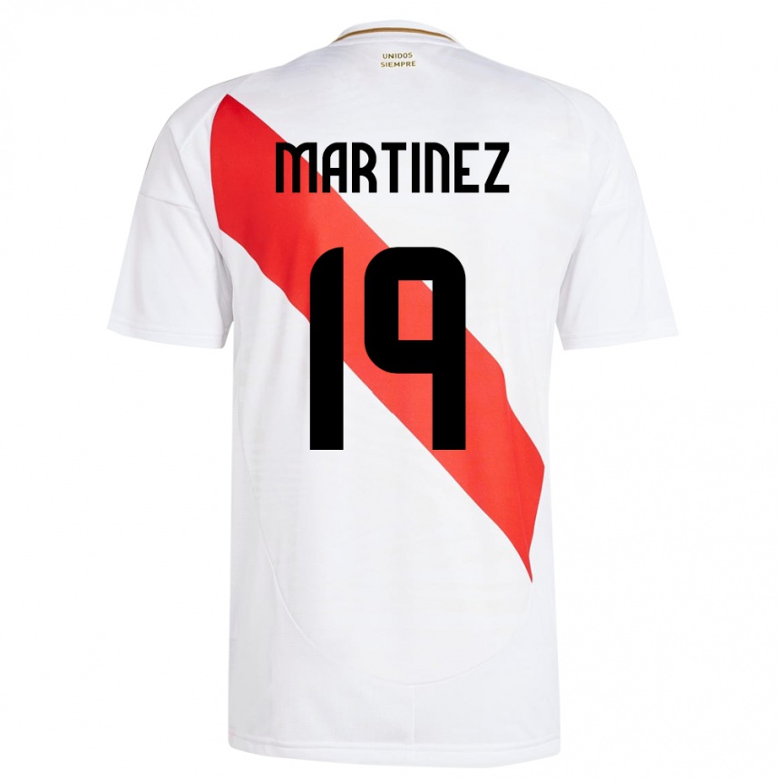 Kids Football Peru Nahomi Martínez #19 White Home Jersey 24-26 T-Shirt