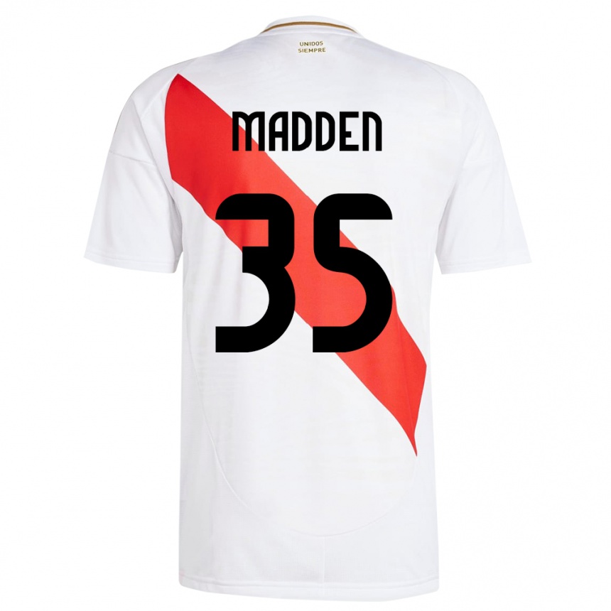 Kids Football Peru Savannah Madden #35 White Home Jersey 24-26 T-Shirt