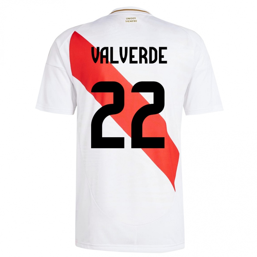 Kids Football Peru Malena Valverde #22 White Home Jersey 24-26 T-Shirt