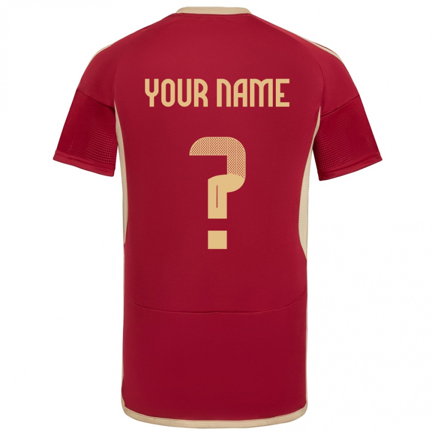 Kids Football Venezuela Your Name #0 Burgundy Home Jersey 24-26 T-Shirt