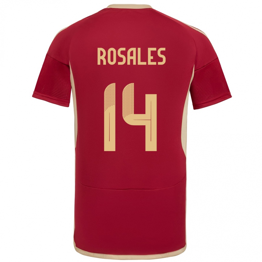 Kids Football Venezuela Roberto Rosales #14 Burgundy Home Jersey 24-26 T-Shirt