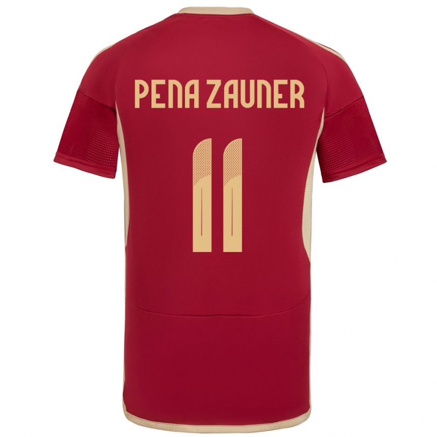 Kids Football Venezuela Enrique Peña Zauner #11 Burgundy Home Jersey 24-26 T-Shirt