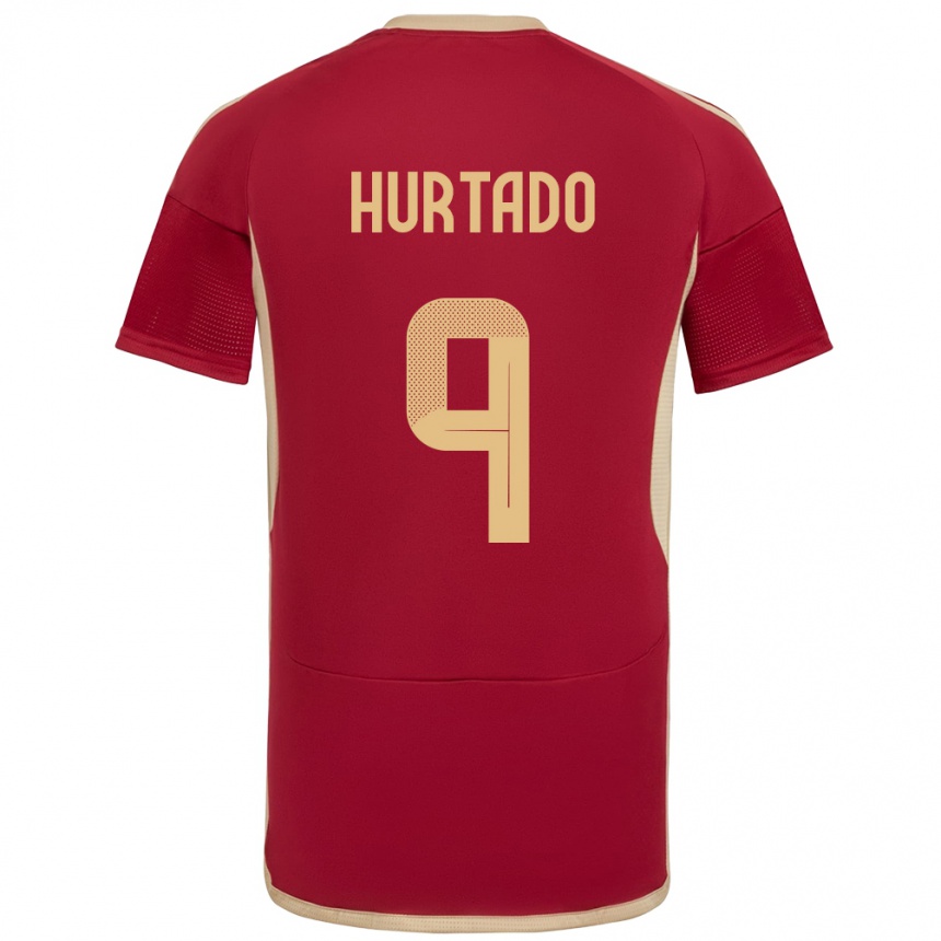 Kids Football Venezuela Jan Hurtado #9 Burgundy Home Jersey 24-26 T-Shirt