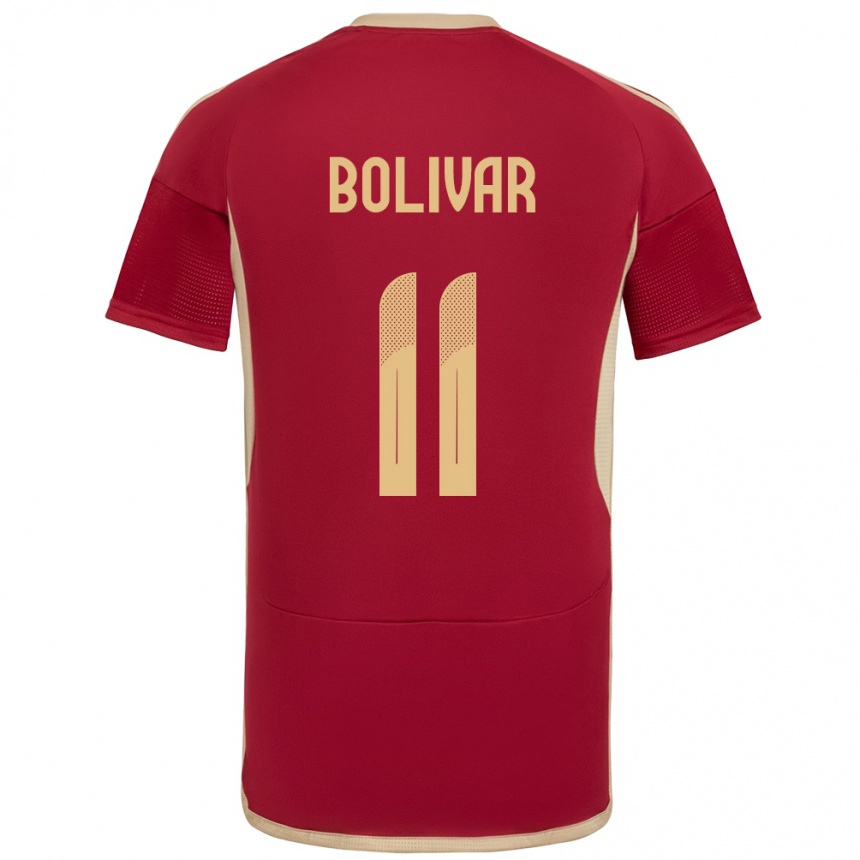 Kids Football Venezuela Jovanny Bolívar #11 Burgundy Home Jersey 24-26 T-Shirt