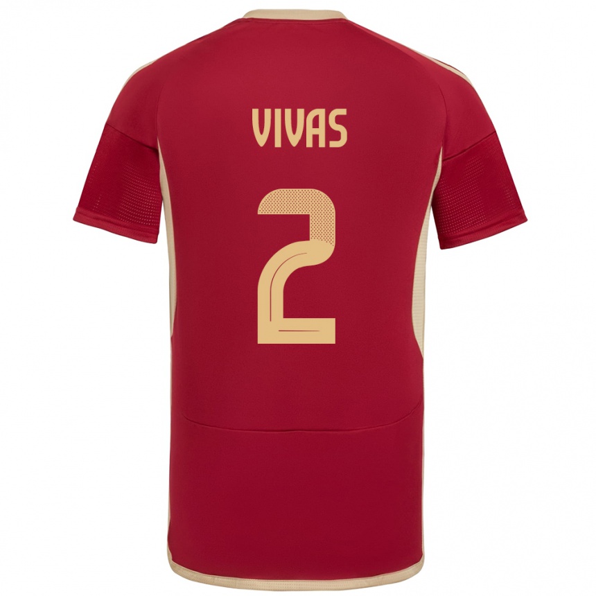 Kids Football Venezuela Carlos Vivas #2 Burgundy Home Jersey 24-26 T-Shirt