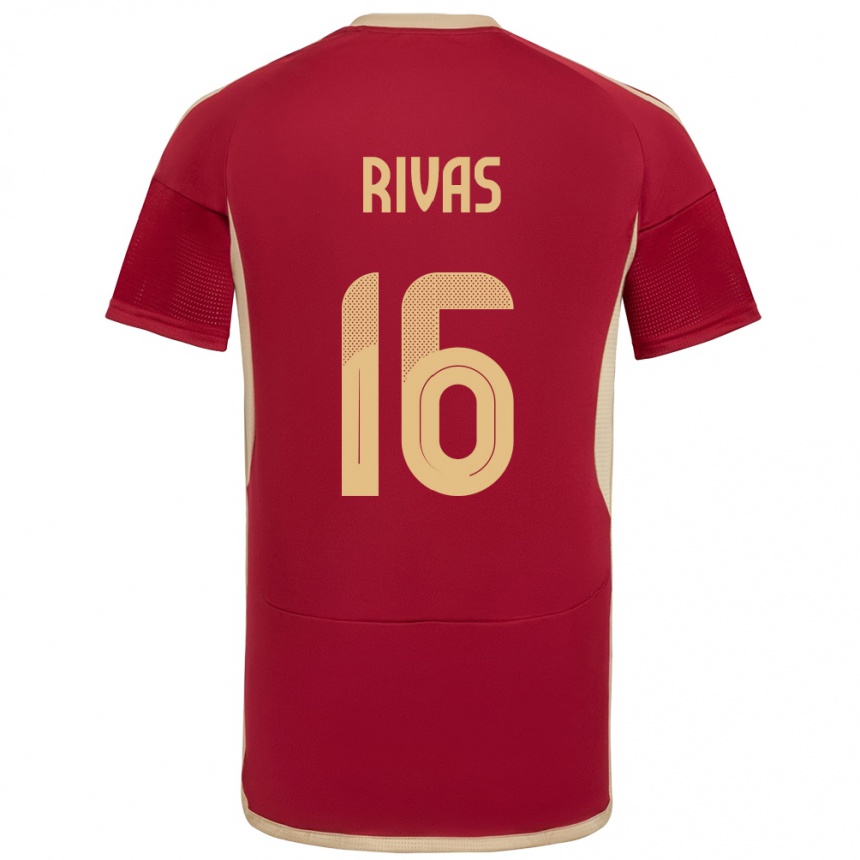 Kids Football Venezuela Renne Rivas #16 Burgundy Home Jersey 24-26 T-Shirt