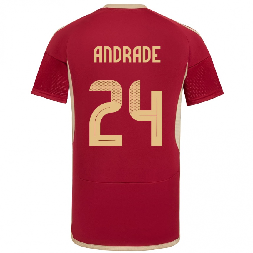 Kids Football Venezuela Kervin Andrade #24 Burgundy Home Jersey 24-26 T-Shirt