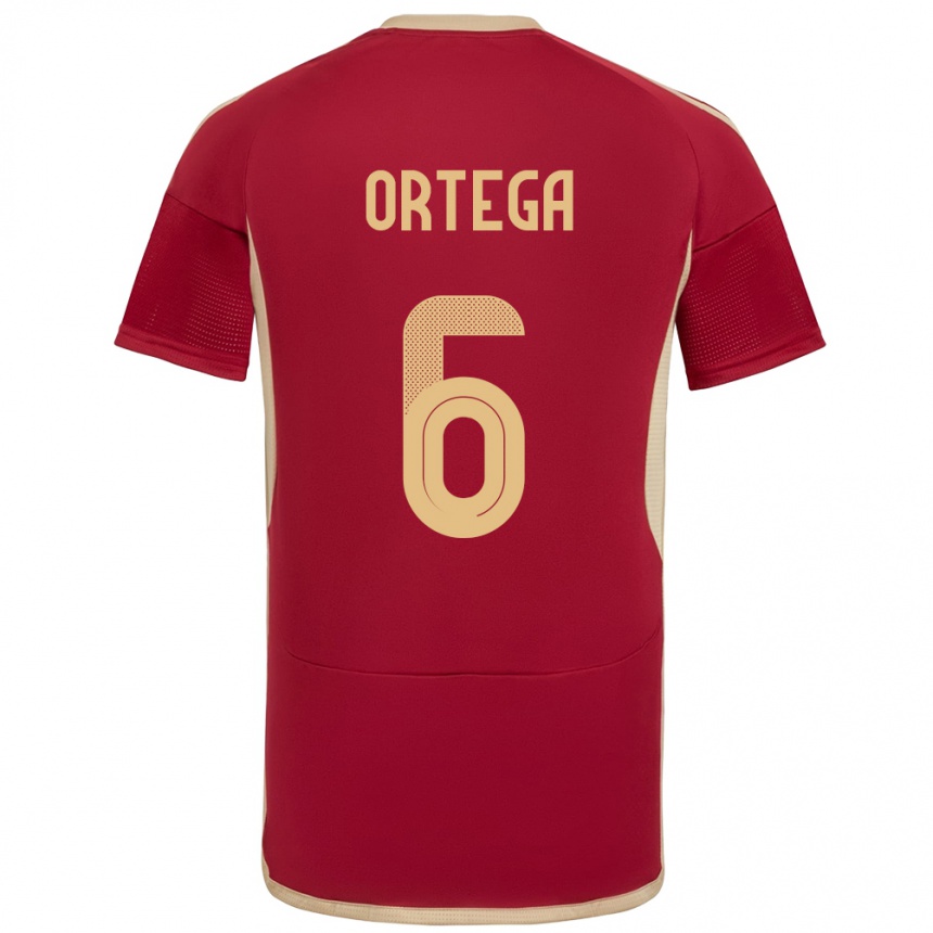 Kids Football Venezuela Bryant Ortega #6 Burgundy Home Jersey 24-26 T-Shirt