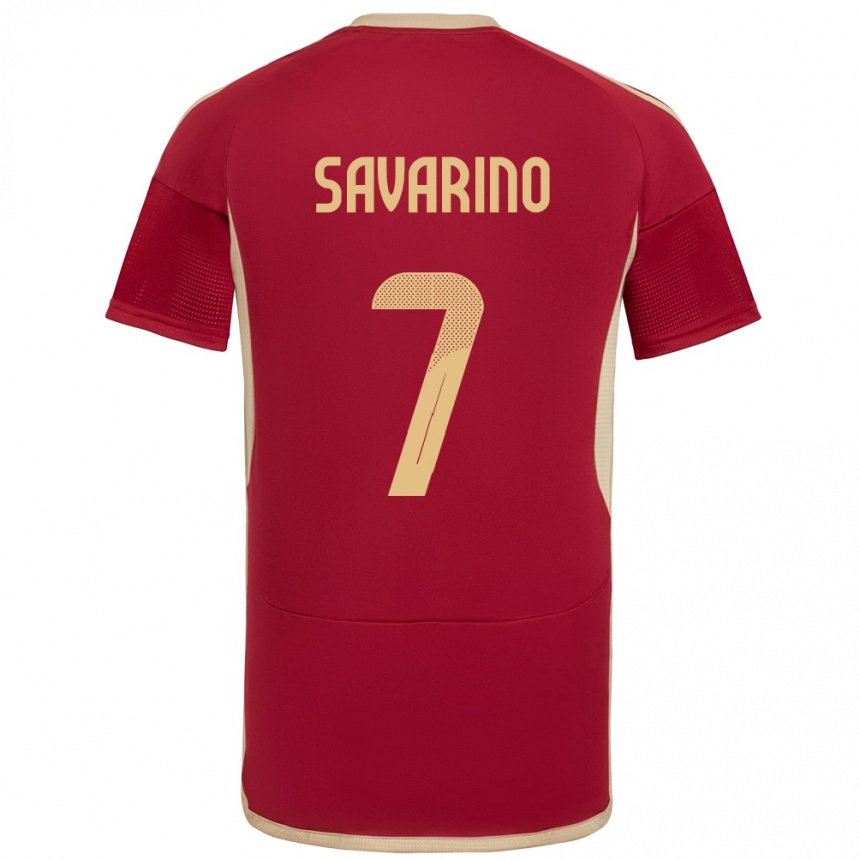 Kids Football Venezuela Jefferson Savarino #7 Burgundy Home Jersey 24-26 T-Shirt