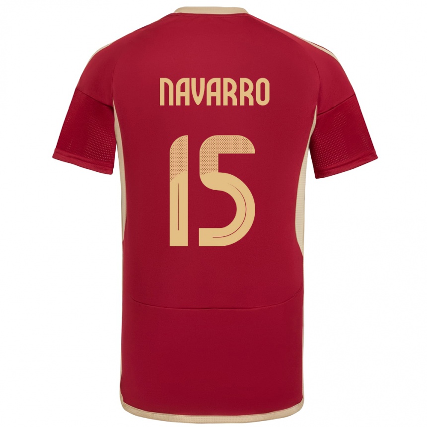 Kids Football Venezuela Miguel Navarro #15 Burgundy Home Jersey 24-26 T-Shirt