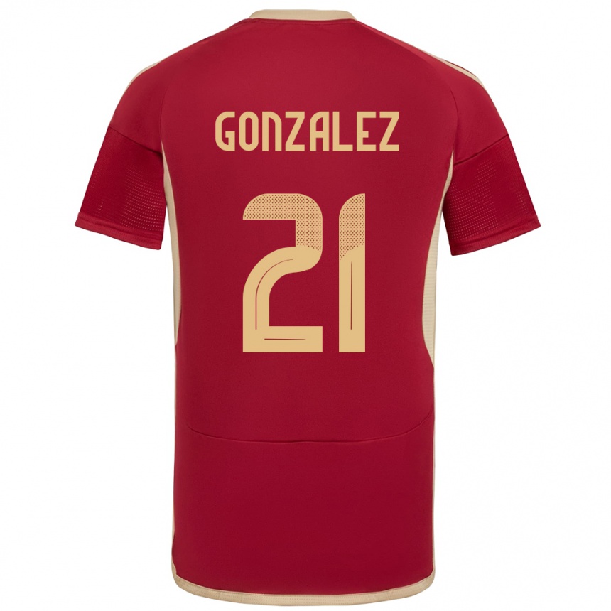 Kids Football Venezuela Alexander González #21 Burgundy Home Jersey 24-26 T-Shirt