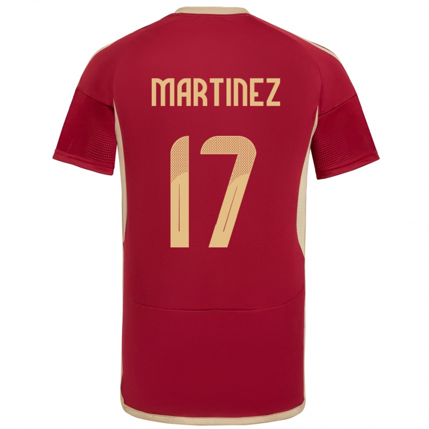 Kids Football Venezuela David Martínez #17 Burgundy Home Jersey 24-26 T-Shirt