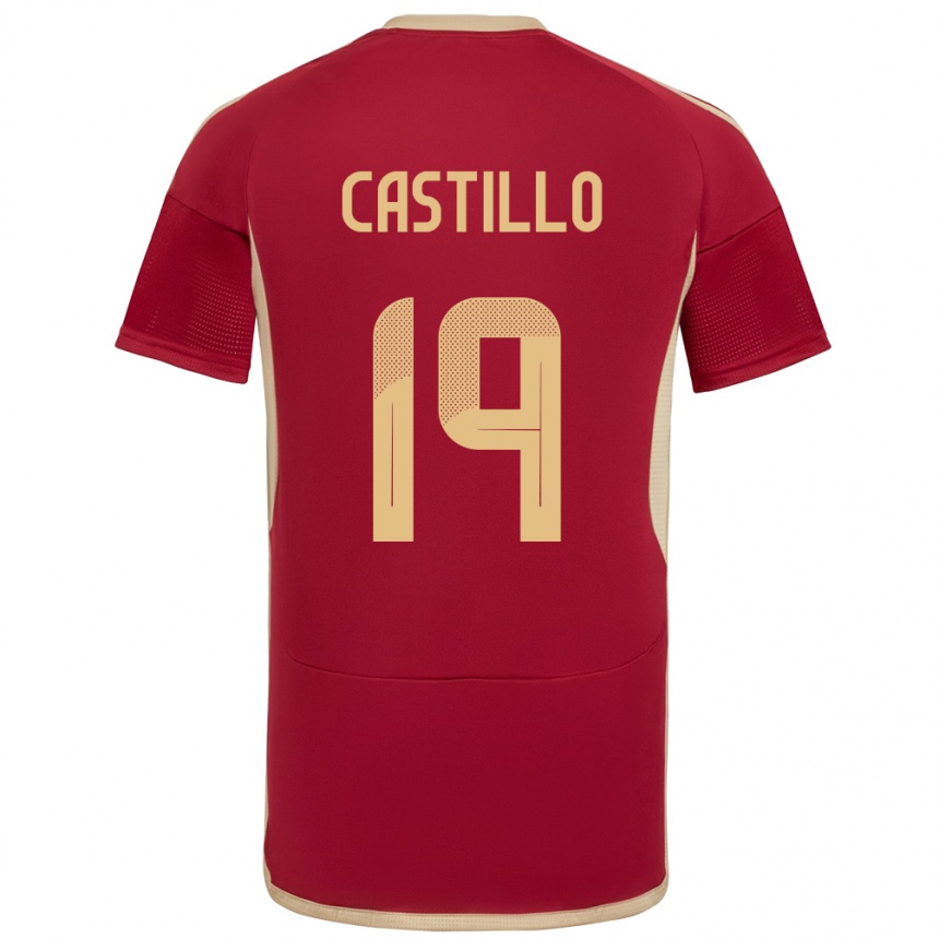 Kids Football Venezuela Bryan Castillo #19 Burgundy Home Jersey 24-26 T-Shirt