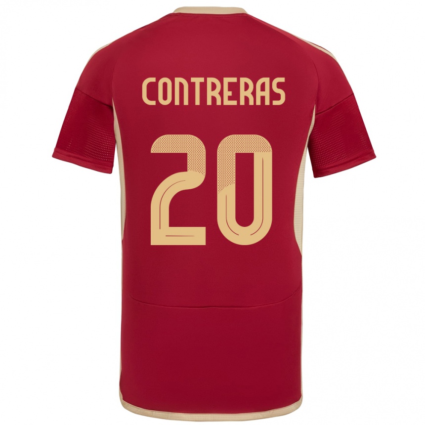 Kids Football Venezuela Anderson Contreras #20 Burgundy Home Jersey 24-26 T-Shirt