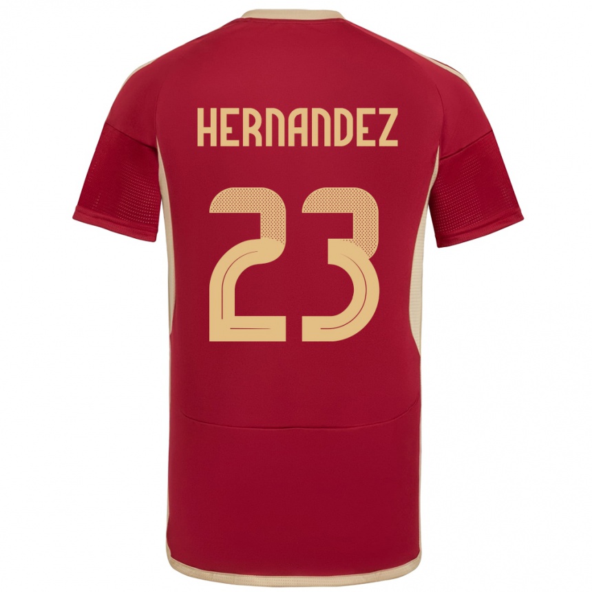 Kids Football Venezuela Luifer Hernández #23 Burgundy Home Jersey 24-26 T-Shirt