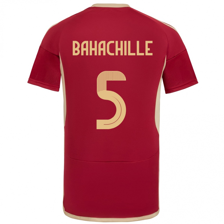 Kids Football Venezuela Abraham Bahachille #5 Burgundy Home Jersey 24-26 T-Shirt