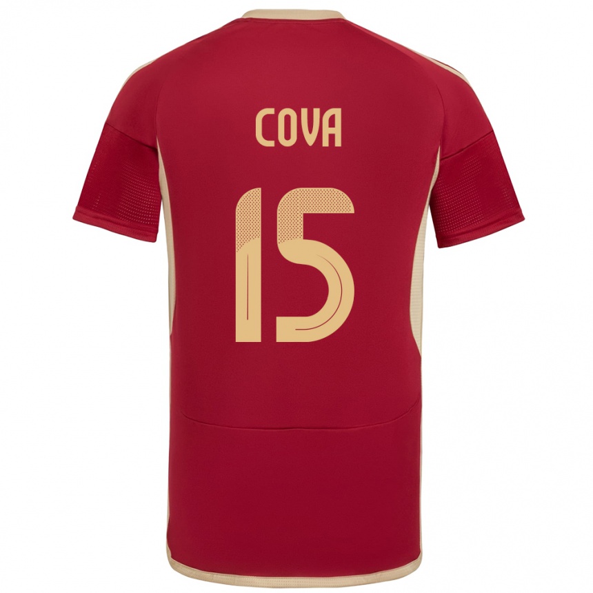 Kids Football Venezuela Adrián Cova #15 Burgundy Home Jersey 24-26 T-Shirt