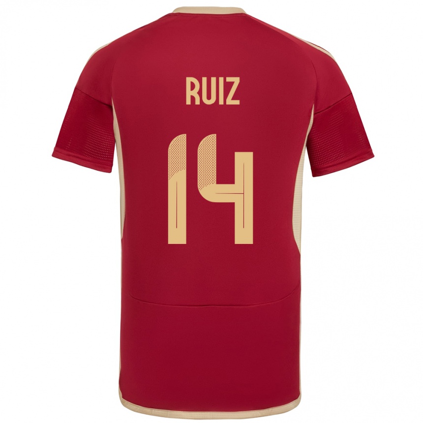 Kids Football Venezuela Maicol Ruiz #14 Burgundy Home Jersey 24-26 T-Shirt