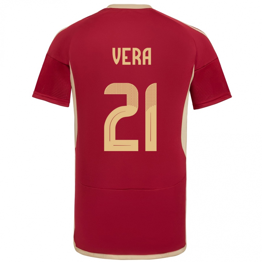 Kids Football Venezuela Andry Vera #21 Burgundy Home Jersey 24-26 T-Shirt