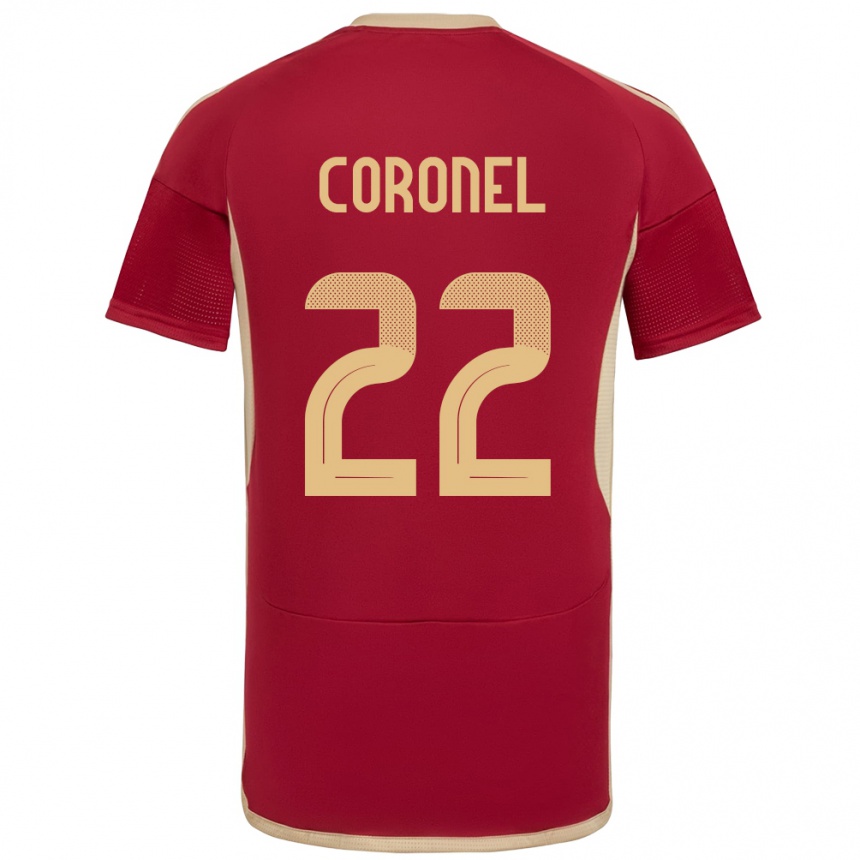 Kids Football Venezuela Nohelis Coronel #22 Burgundy Home Jersey 24-26 T-Shirt