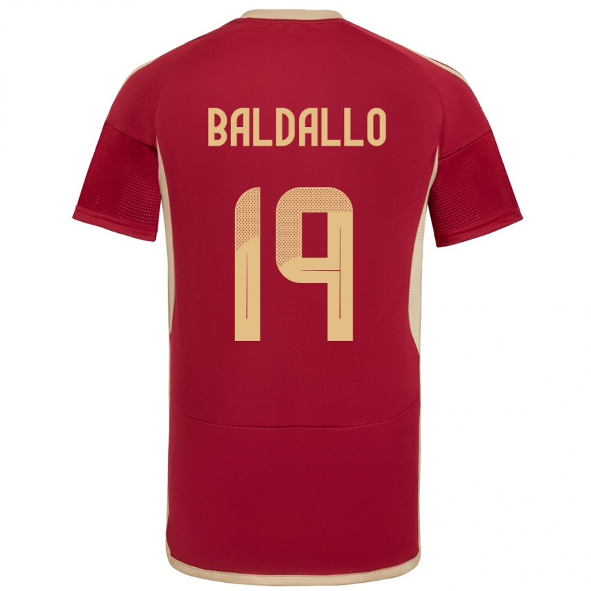 Kids Football Venezuela Micheel Baldallo #19 Burgundy Home Jersey 24-26 T-Shirt