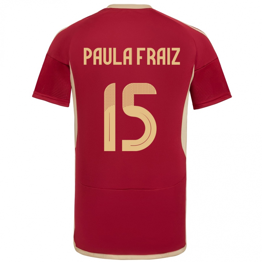 Kids Football Venezuela Ana Paula Fraiz #15 Burgundy Home Jersey 24-26 T-Shirt