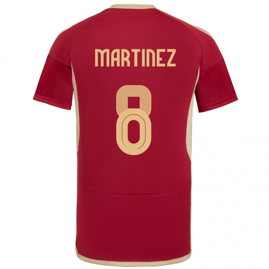 Kids Football Venezuela Bárbara Martínez #8 Burgundy Home Jersey 24-26 T-Shirt