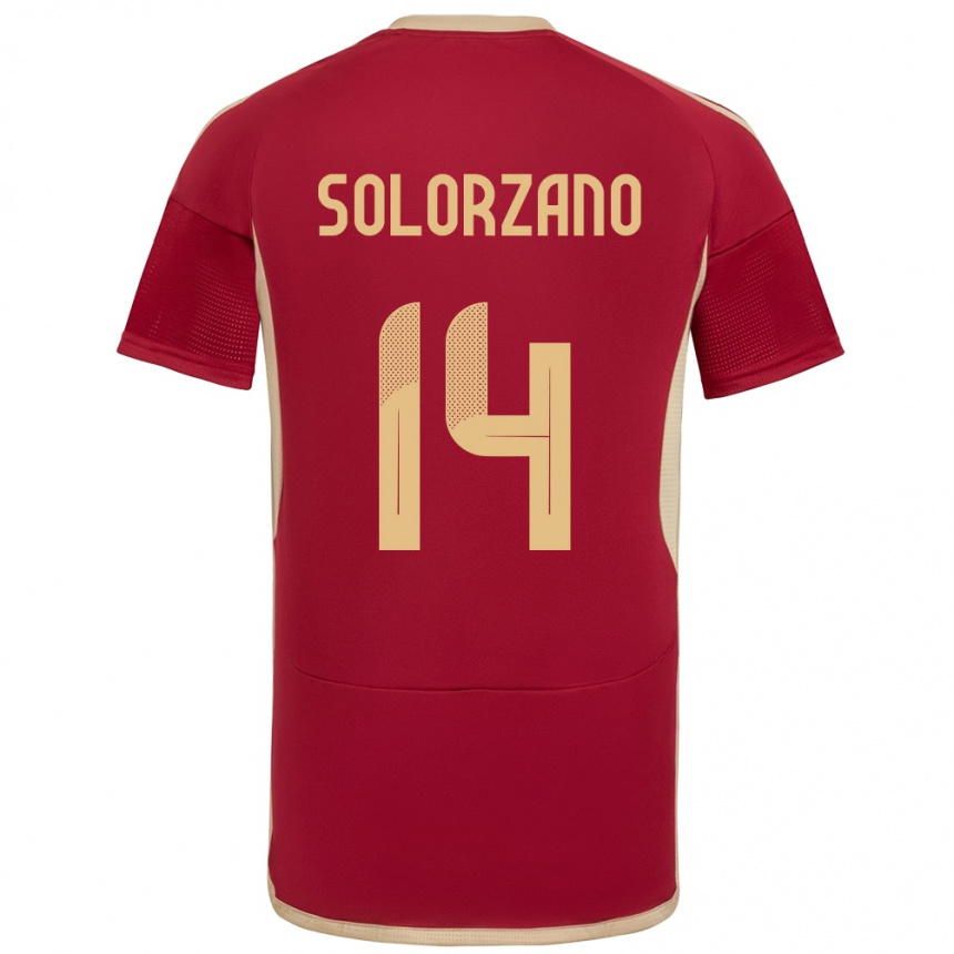 Kids Football Venezuela Fabiola Solórzano #14 Burgundy Home Jersey 24-26 T-Shirt