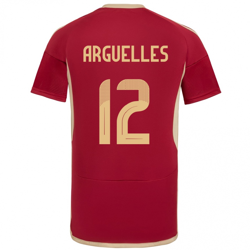 Kids Football Venezuela Wilmary Argüelles #12 Burgundy Home Jersey 24-26 T-Shirt