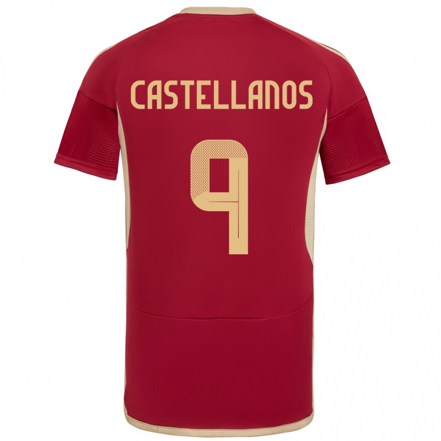 Kids Football Venezuela Deyna Castellanos #9 Burgundy Home Jersey 24-26 T-Shirt