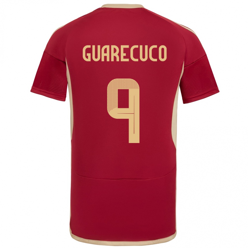 Kids Football Venezuela Joemar Guarecuco #9 Burgundy Home Jersey 24-26 T-Shirt