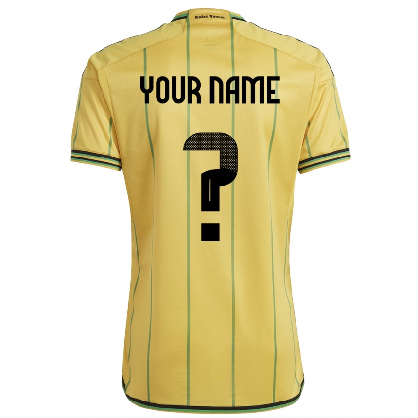 Kids Football Jamaica Your Name #0 Yellow Home Jersey 24-26 T-Shirt
